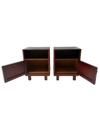 Art Deco Nightstands by Max Coini, Solid Walnut, Dutch Design, 1920s